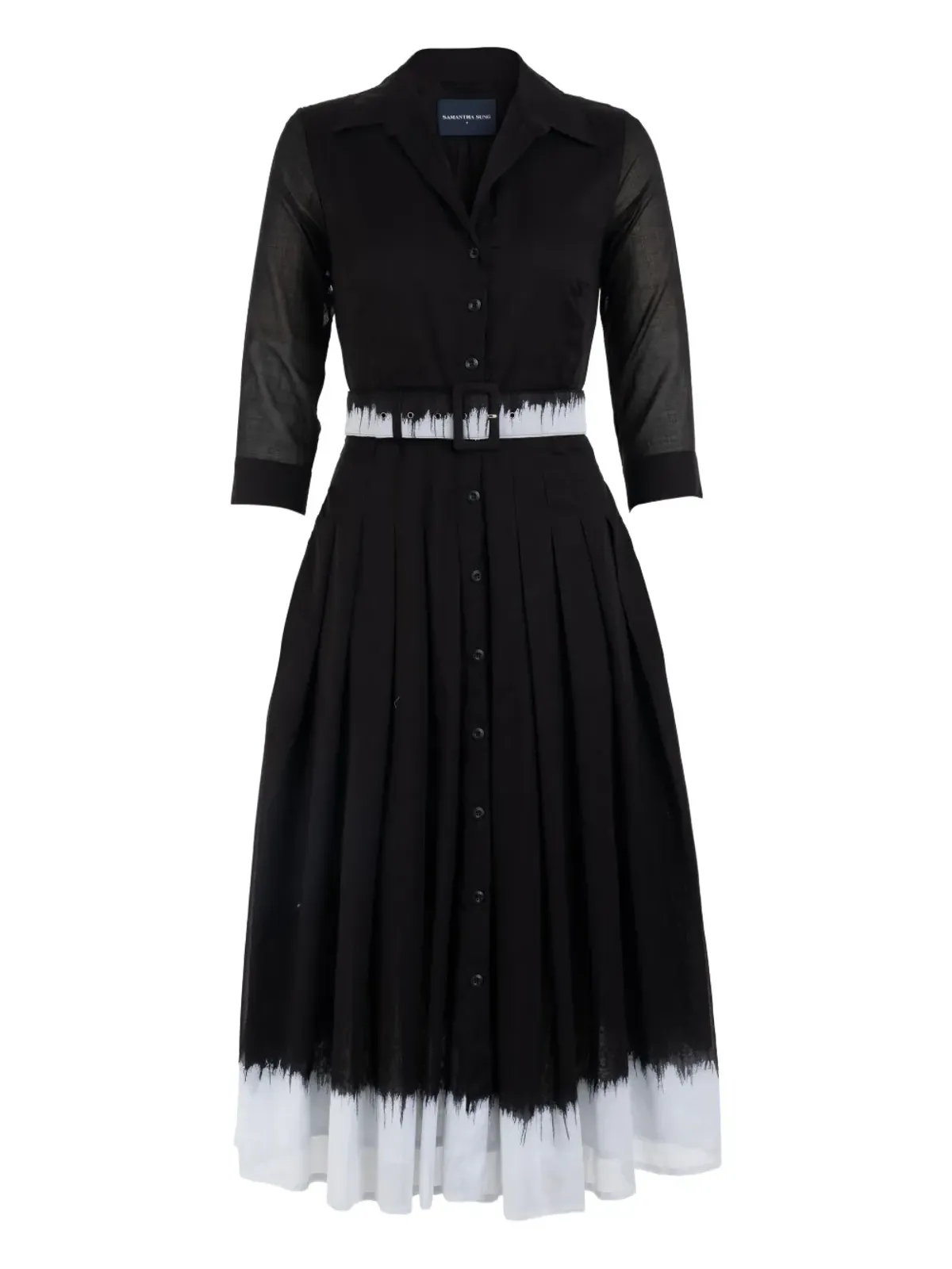 Samantha Sung Audrey button-up pleated dress - Black - 画像1