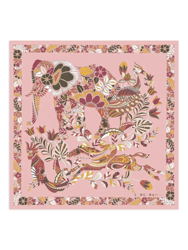 Longchamp Longchamp Forêt silk scarf - Pinkの商品画像