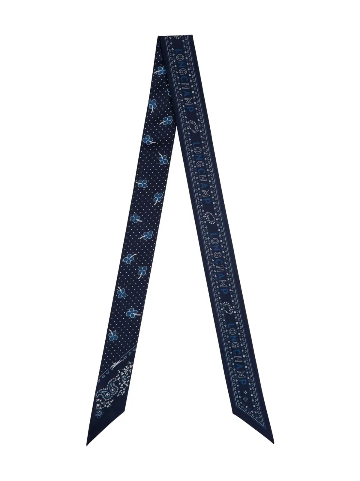 Longchamp フレンチ・バンダナ柄シルクネックスカーフ - 画像1