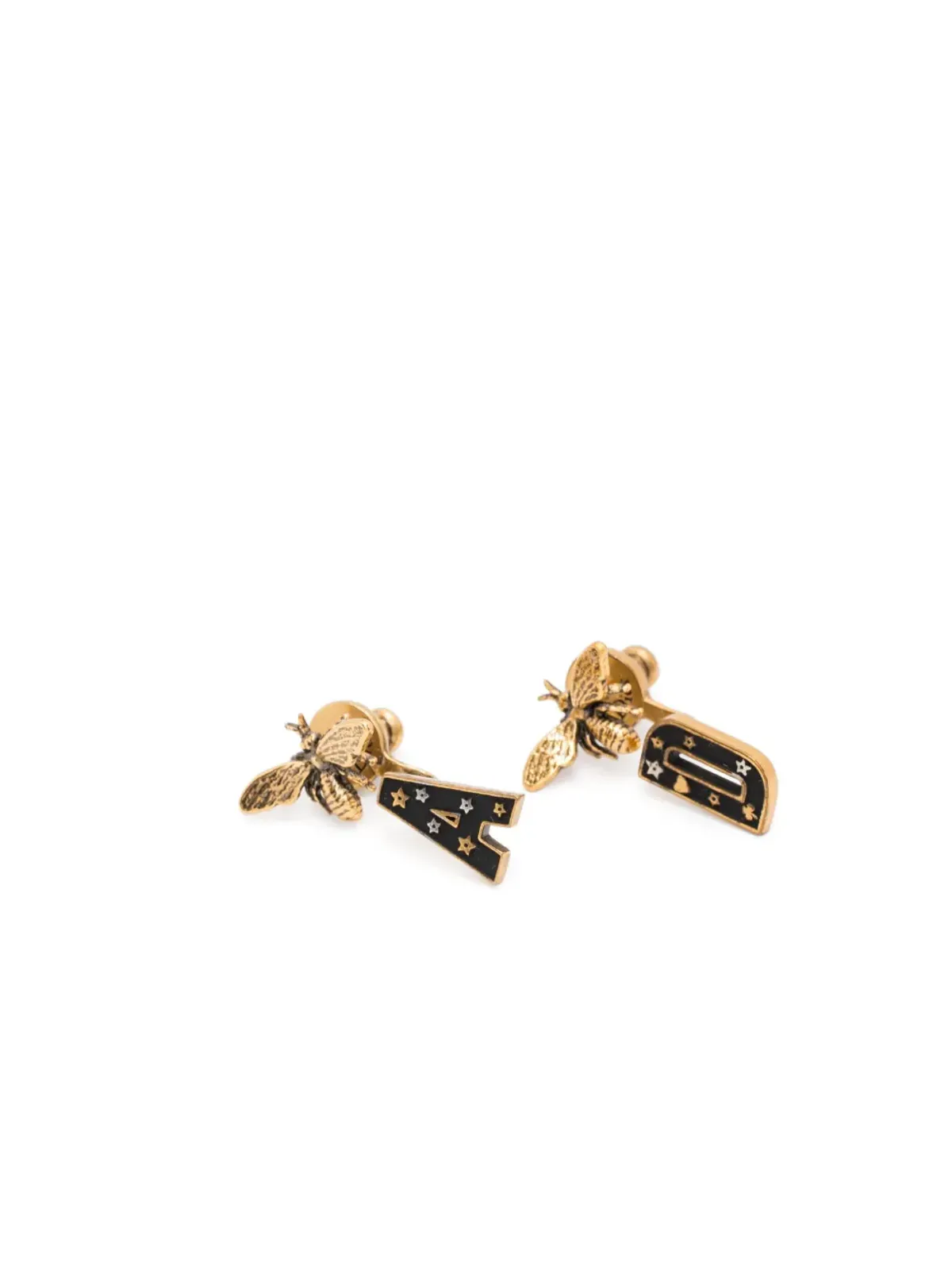 ビンテージ Christian Dior ピアス ミツバチモチーフ AとD ゴールド - 画像2
