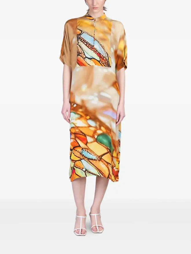YAVI YAVI グラフィックプリント ミディドレスの商品画像