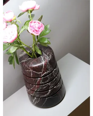 Editions Milano Atlantico スタックド マーブル柄花瓶 - Red - サムネイル3