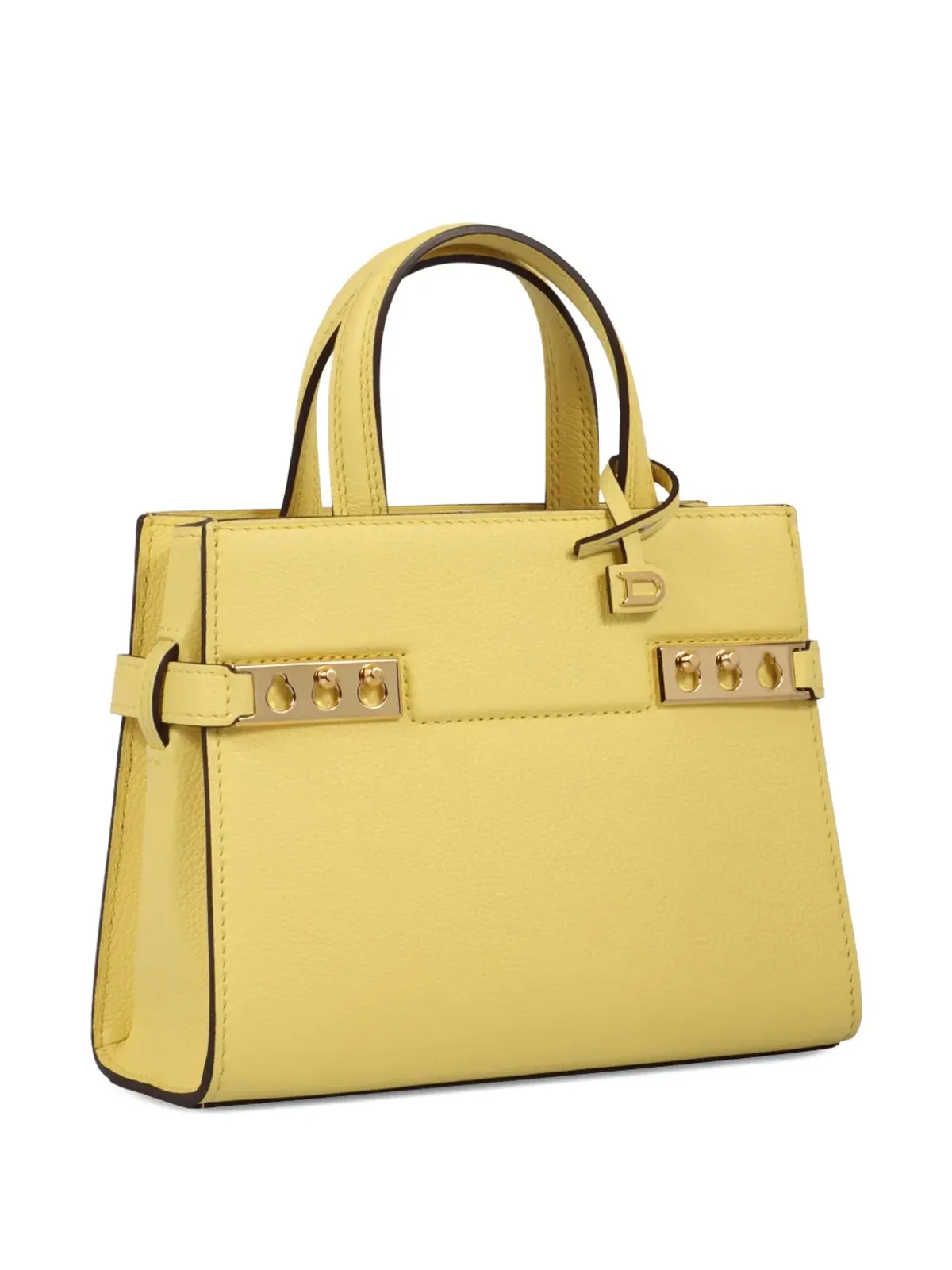 Delvaux Tempête レザー ハンドバッグ（イエロー） - 画像3
