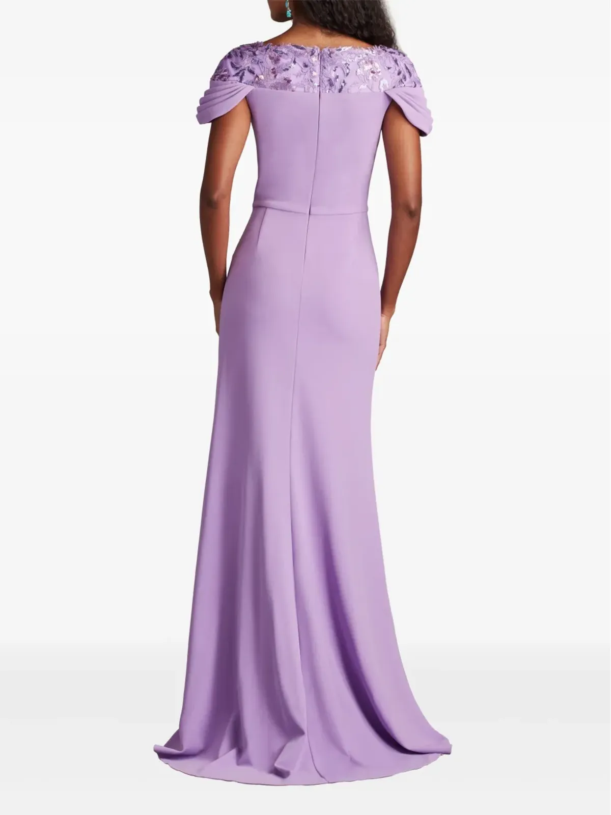 Tadashi Shoji Sunas花飾りのドレープガウン - 画像3