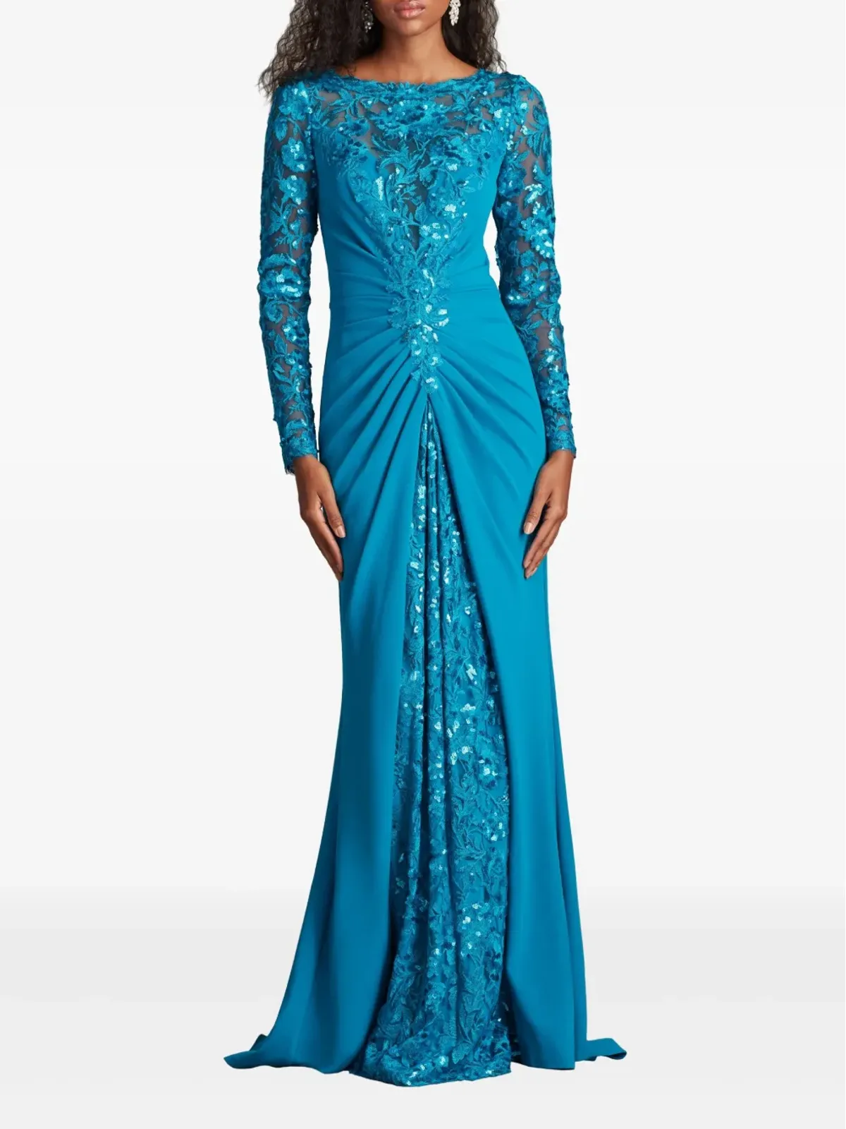Tadashi Shoji Whitley 花柄スパンコール装飾ガウン - 画像2
