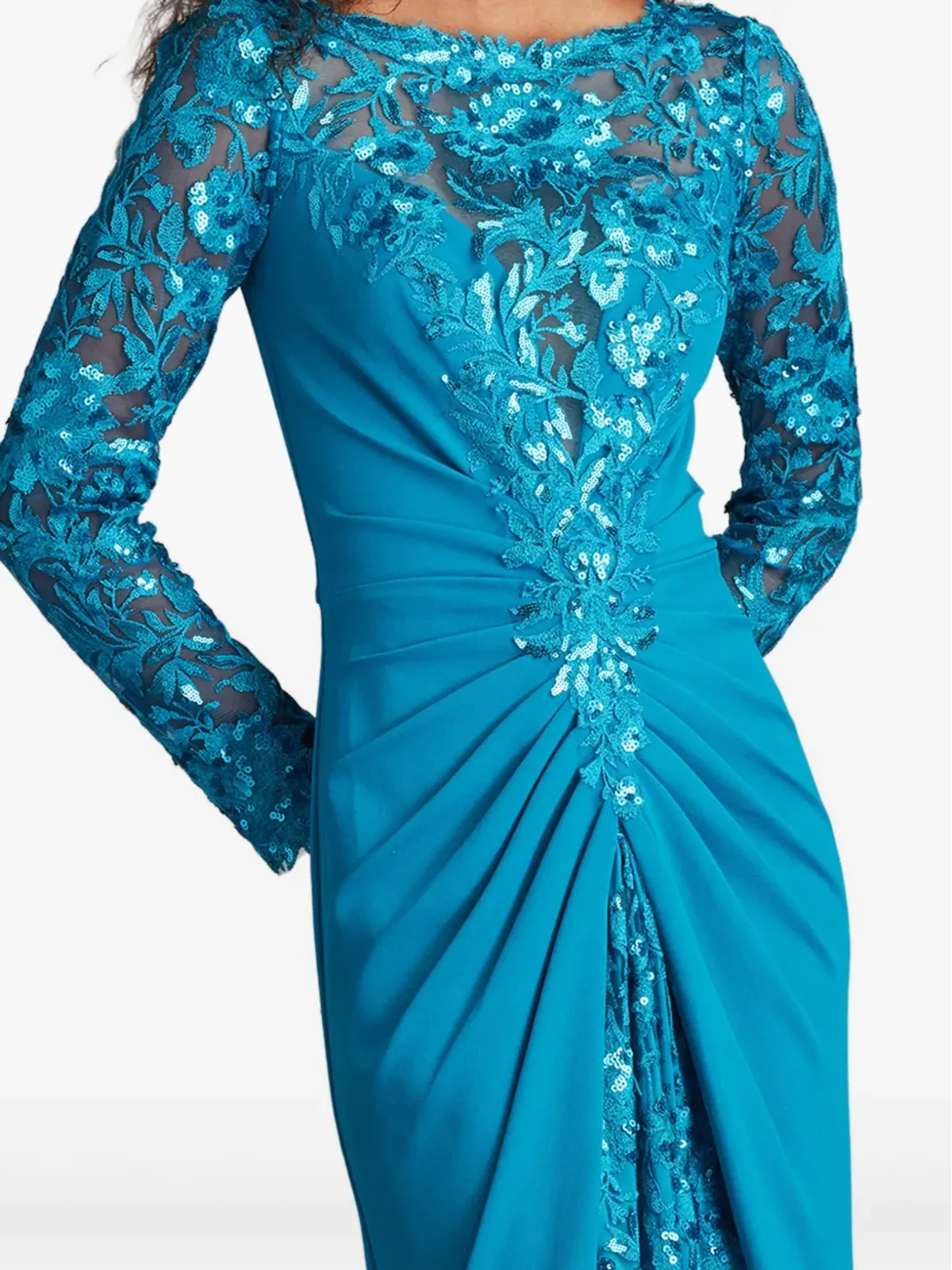 Tadashi Shoji Whitley 花柄スパンコール装飾ガウン - 画像4