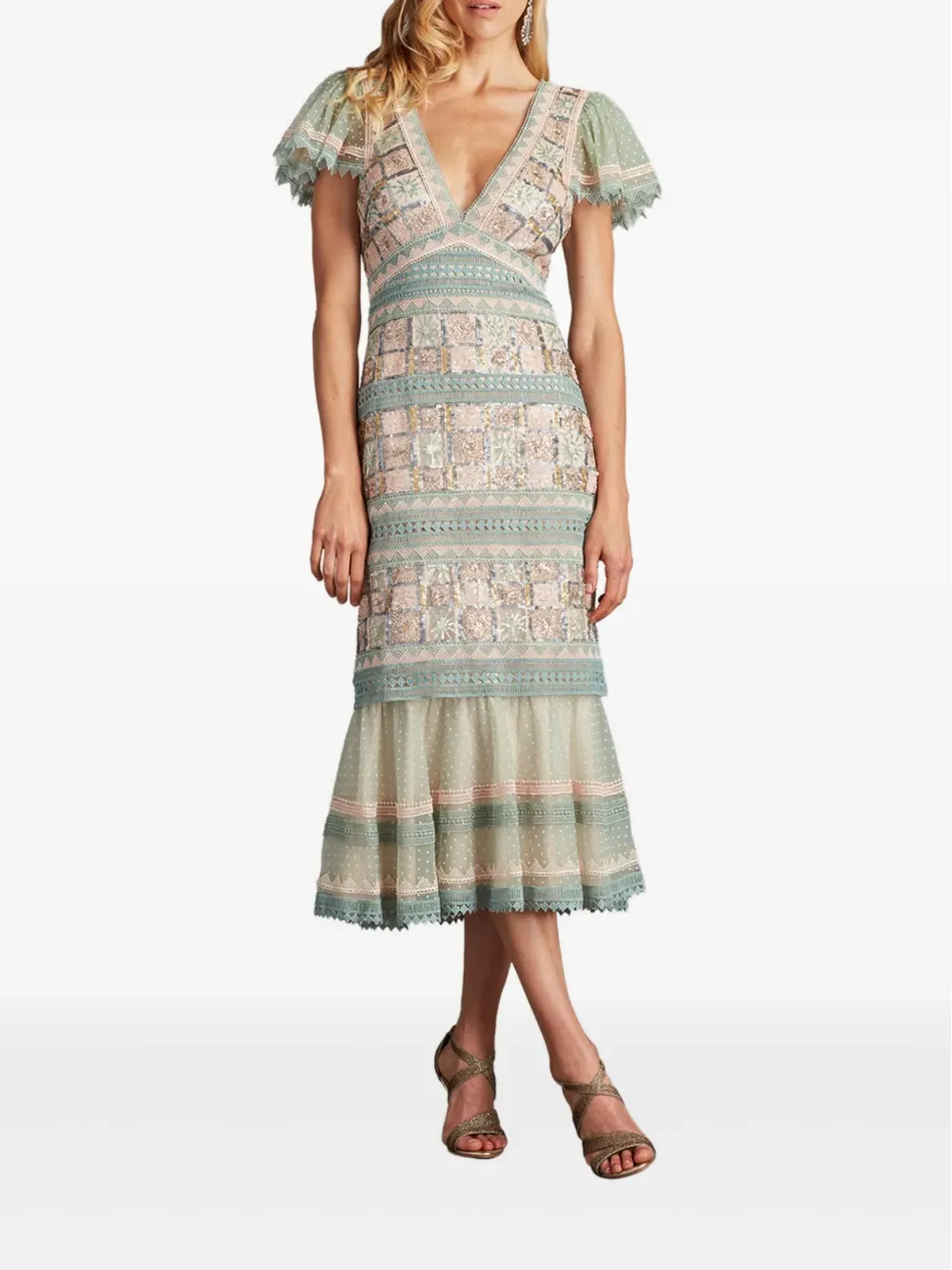 Tadashi Shoji ベル Vネック ドレス - 画像2