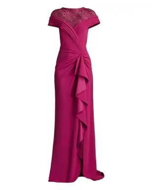 Tadashi Shoji プリーツレースショルダーガウン - サムネイル1
