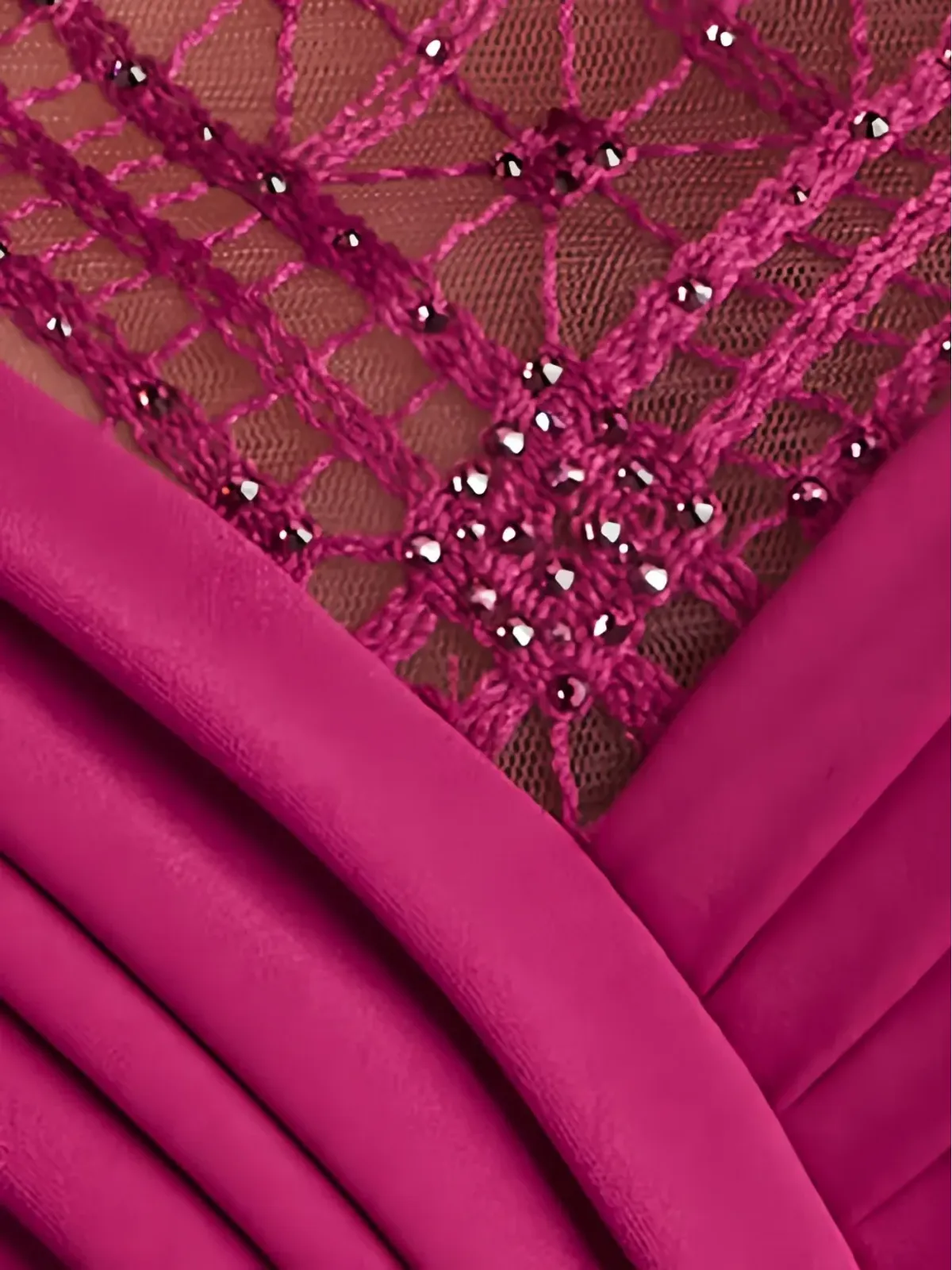 Tadashi Shoji プリーツレースショルダーガウン - 画像5