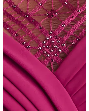 Tadashi Shoji プリーツレースショルダーガウン - サムネイル5