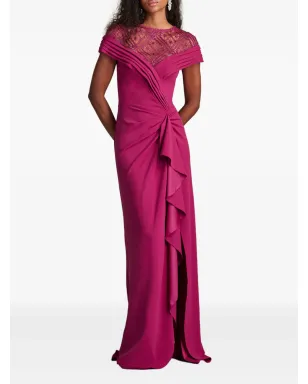 Tadashi Shoji プリーツレースショルダーガウン - サムネイル2