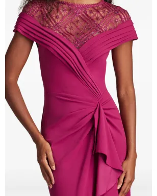Tadashi Shoji プリーツレースショルダーガウン - サムネイル4