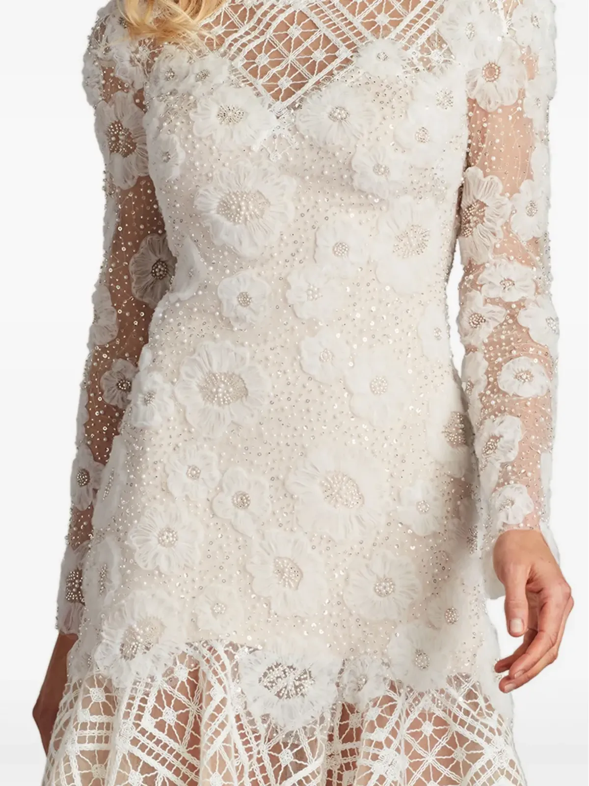 Tadashi Shoji Idly レース刺繍フレアドレス - 画像4