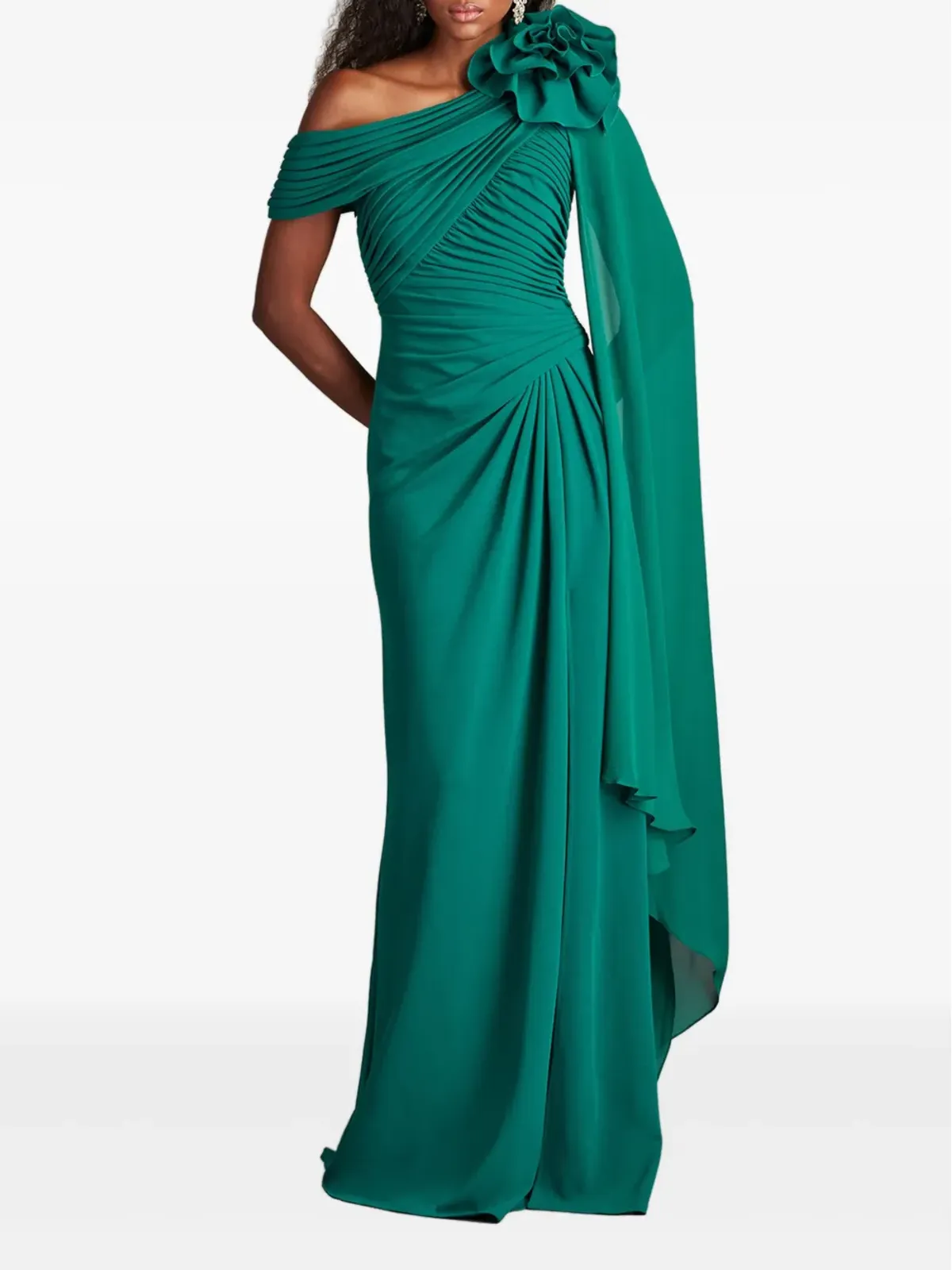 Tadashi Shoji カマリ ドレープ オフショルダー ガウン - 画像2