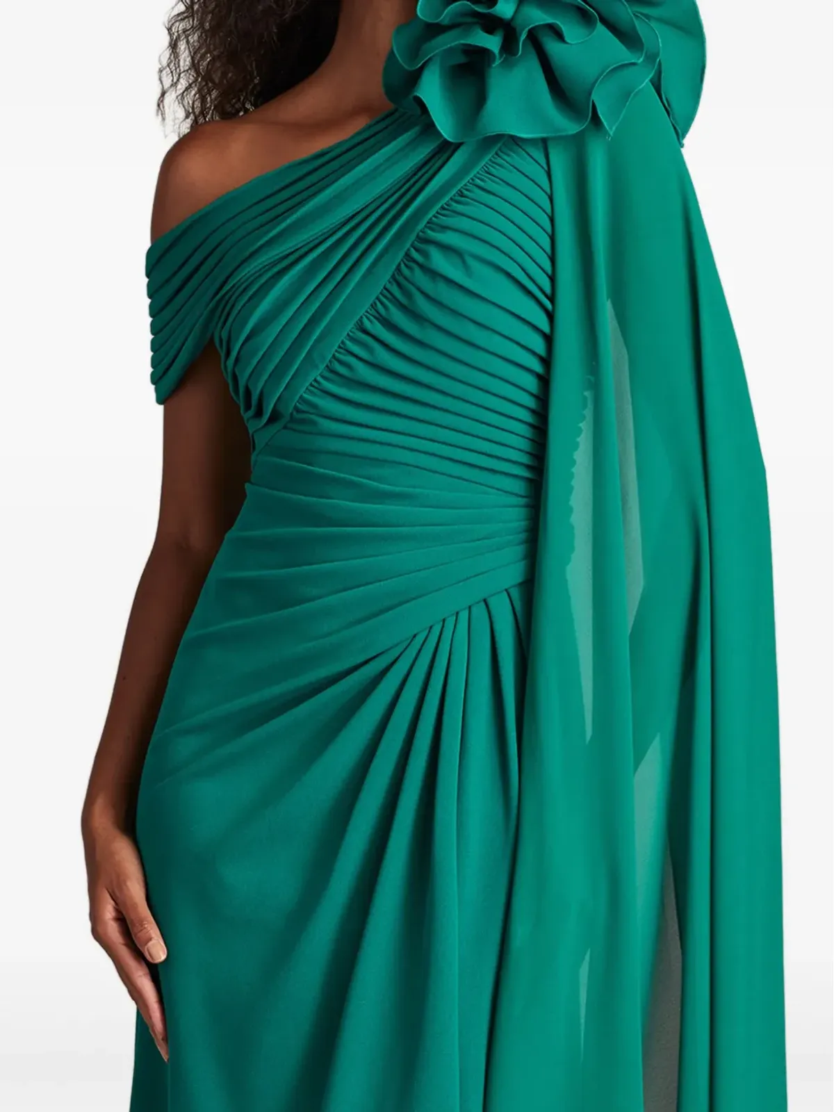 Tadashi Shoji カマリ ドレープ オフショルダー ガウン - 画像4