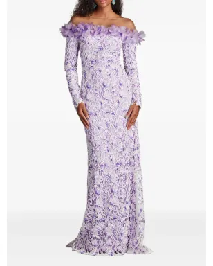 Tadashi Shoji リオラ オフショルダー フローラルレース ガウン - サムネイル2