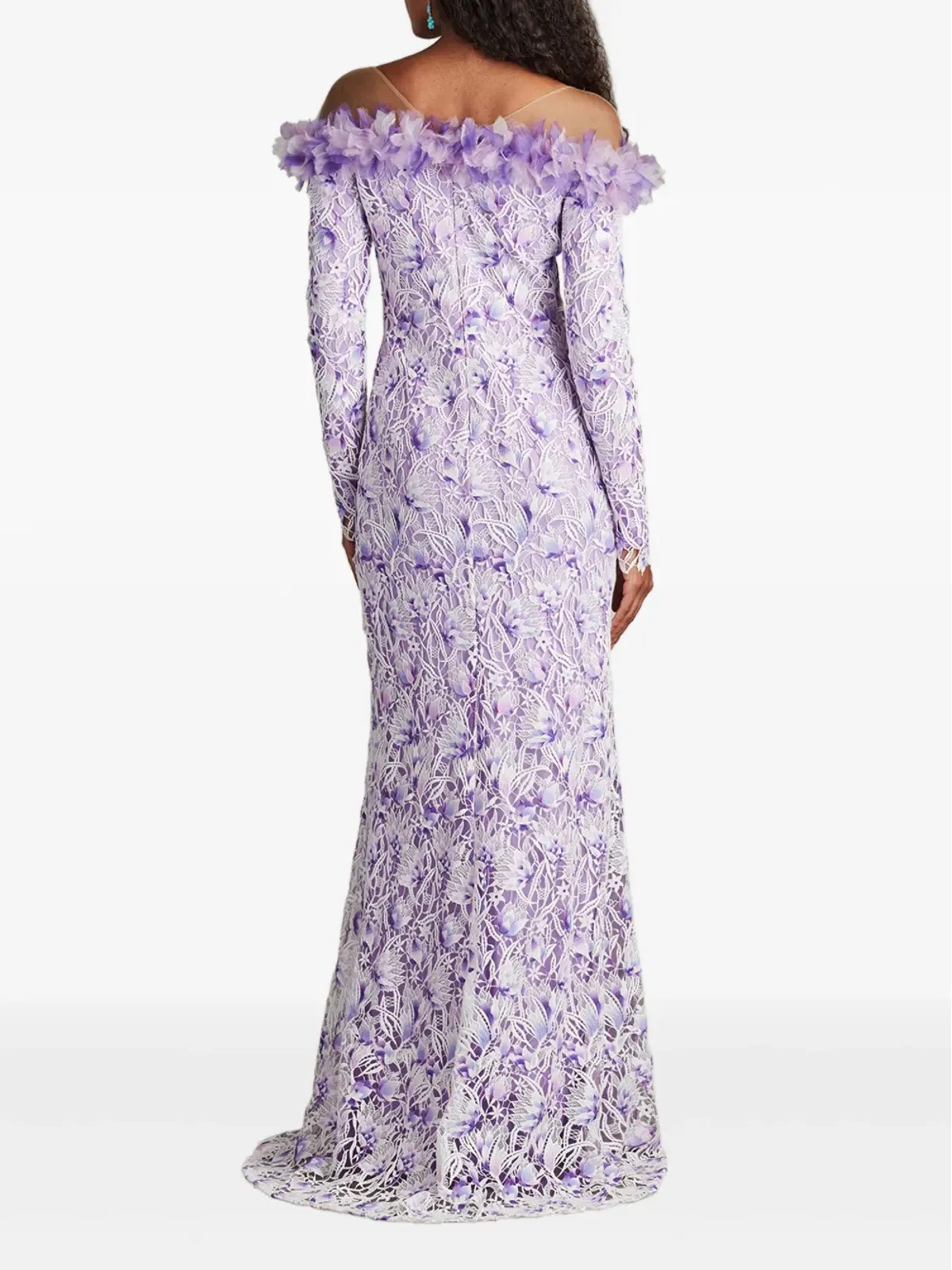 Tadashi Shoji リオラ オフショルダー フローラルレース ガウン - 画像3