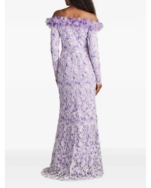 Tadashi Shoji リオラ オフショルダー フローラルレース ガウン - サムネイル3