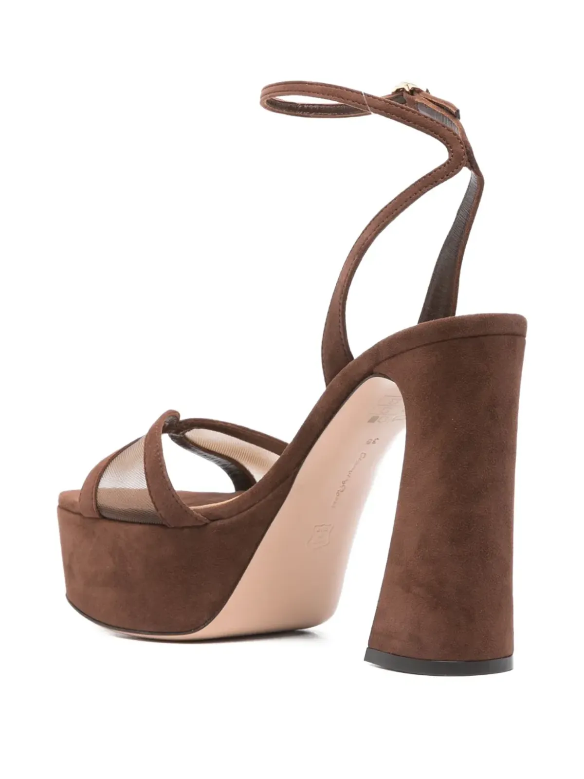 Gianvito Rossi ブラウン 125mmプラットフォーム アンクルストラップ サンダル - 画像3