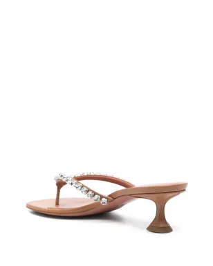 Amina Muaddi レザーサンダル - サムネイル3
