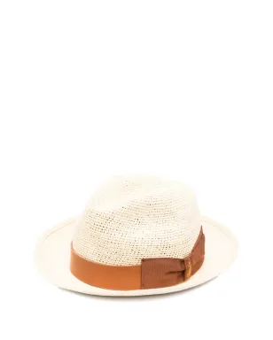 Borsalino レザーバンド付きストロー帽 - サムネイル1