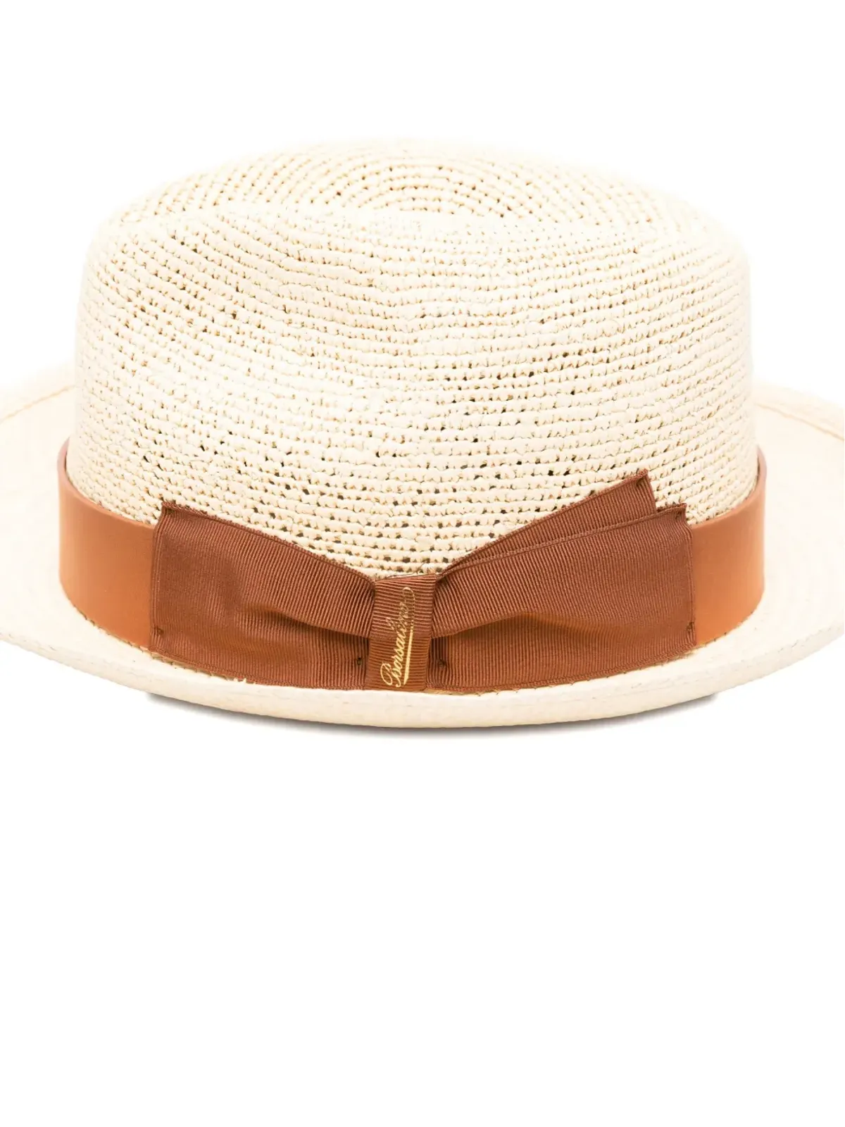 Borsalino レザーバンド付きストロー帽 - 画像2