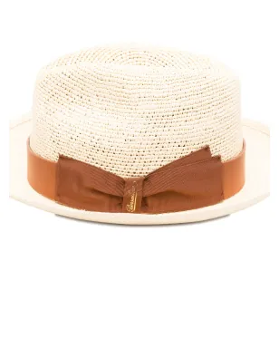 Borsalino レザーバンド付きストロー帽 - サムネイル2