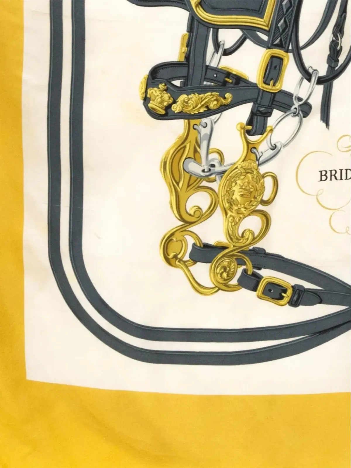 Hermès ビンテージ x Hugo Grygkar 1950年代 Brides de Gala スカーフ - イエロー - 画像5