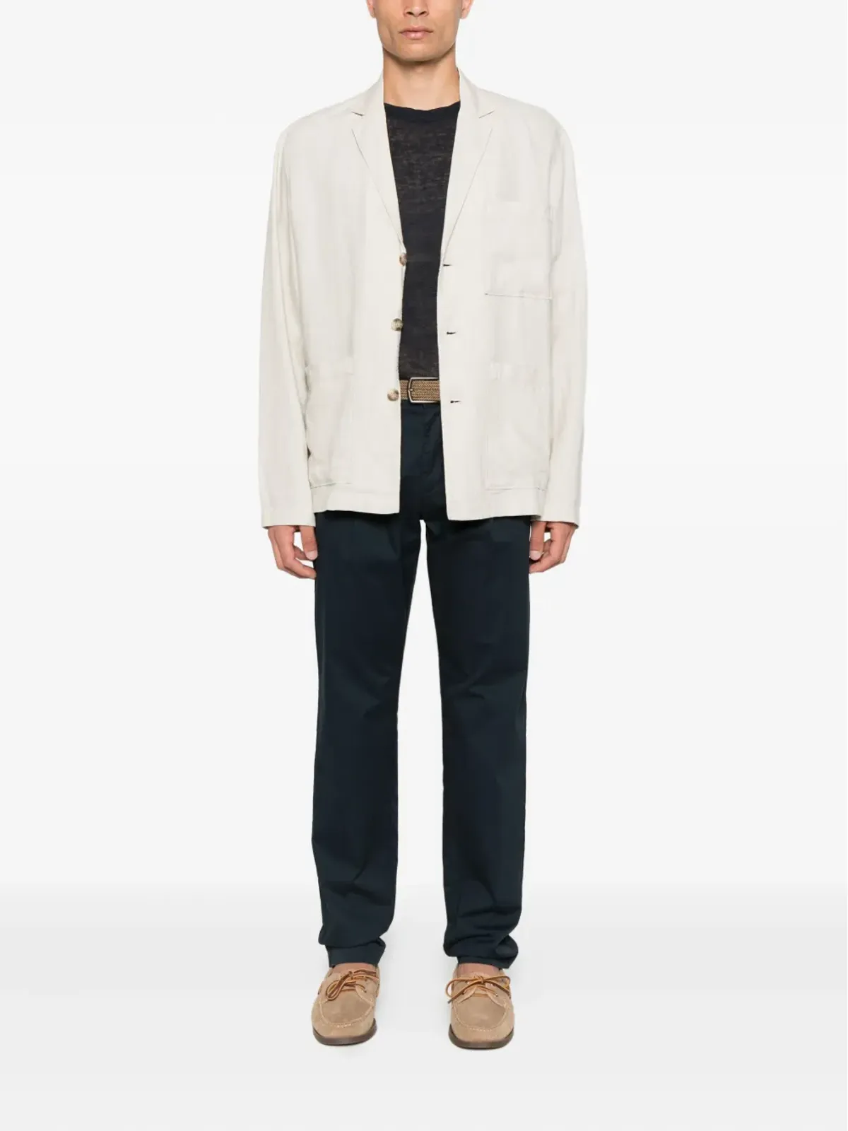 Marc O'Polo グレーのシングルブレストブレザー - 画像2