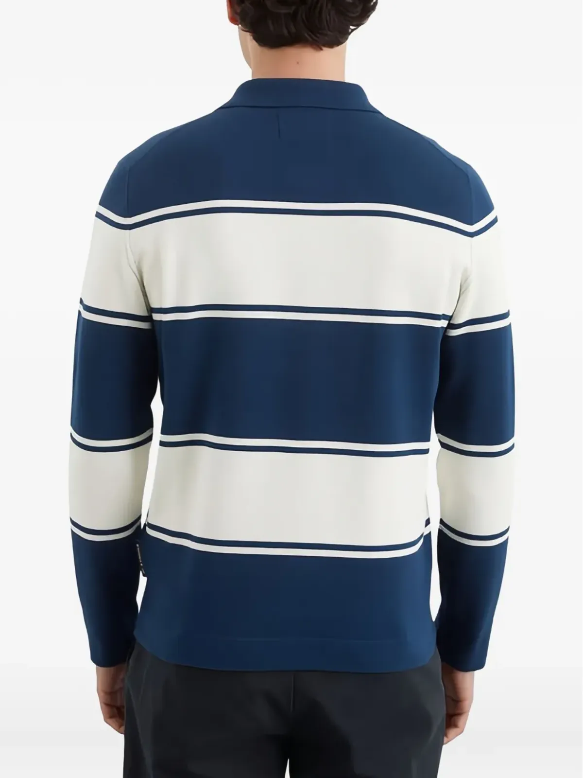 Marc O'Polo ストライプ柄長袖ポロシャツ - 画像3