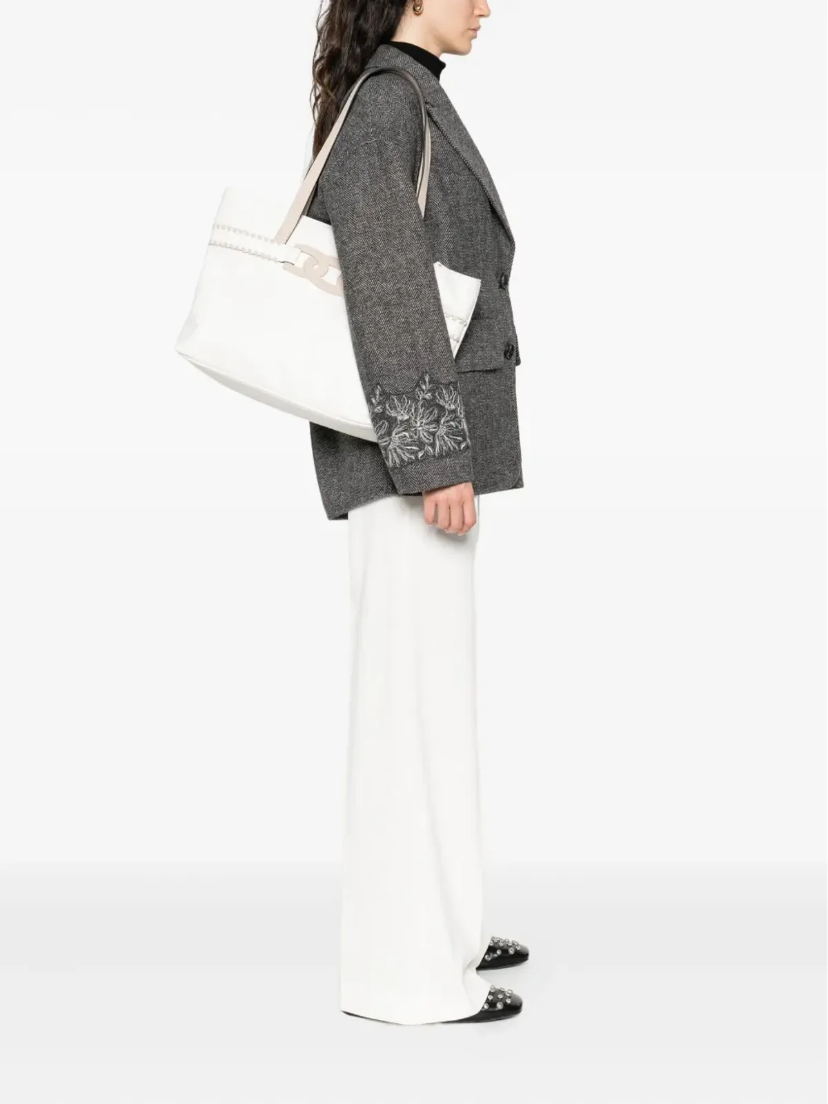 ARA Mona chain-link detail shoulder bag - White - 画像2