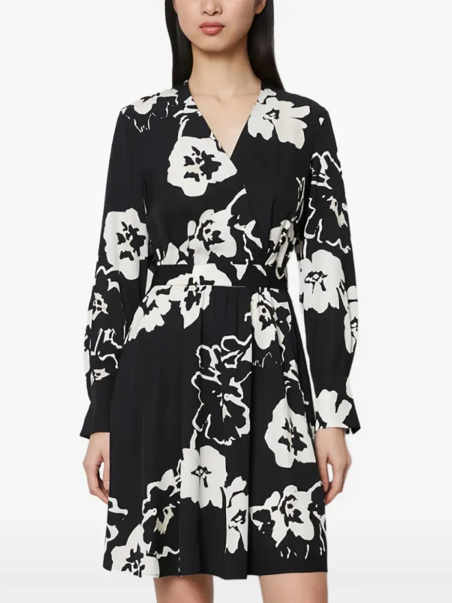 Marc O'Polo Marc O'Polo 花柄プリント ラップミニドレス - ブラックの商品画像