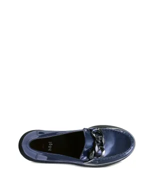 Hogl ステイシー パテントレザー チェーン ローファー ブルー - サムネイル5