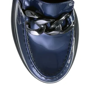 Hogl ステイシー パテントレザー チェーン ローファー ブルー - サムネイル4