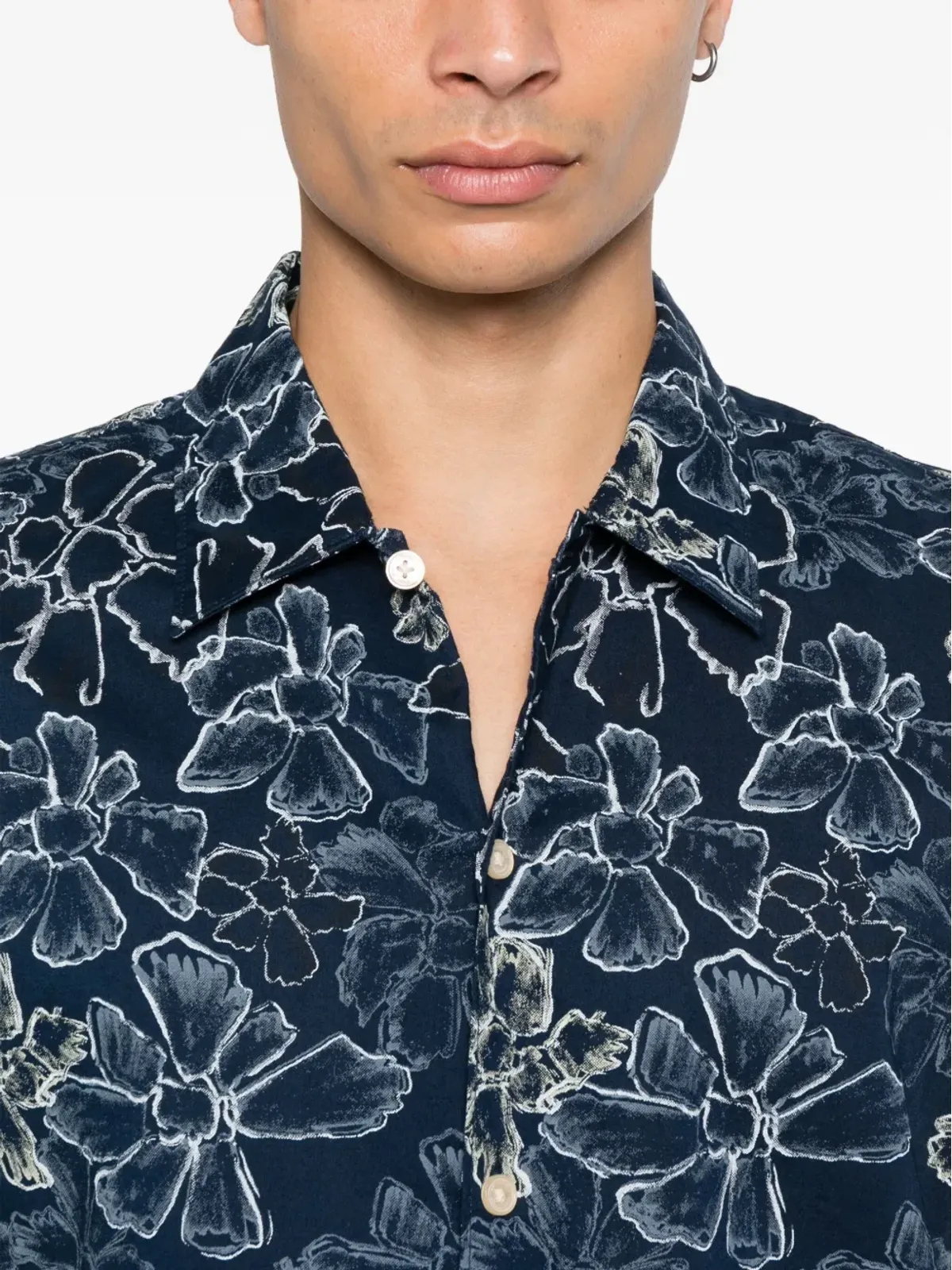 Marc O'Polo 花柄プリント キャンプカラーシャツ - 画像5