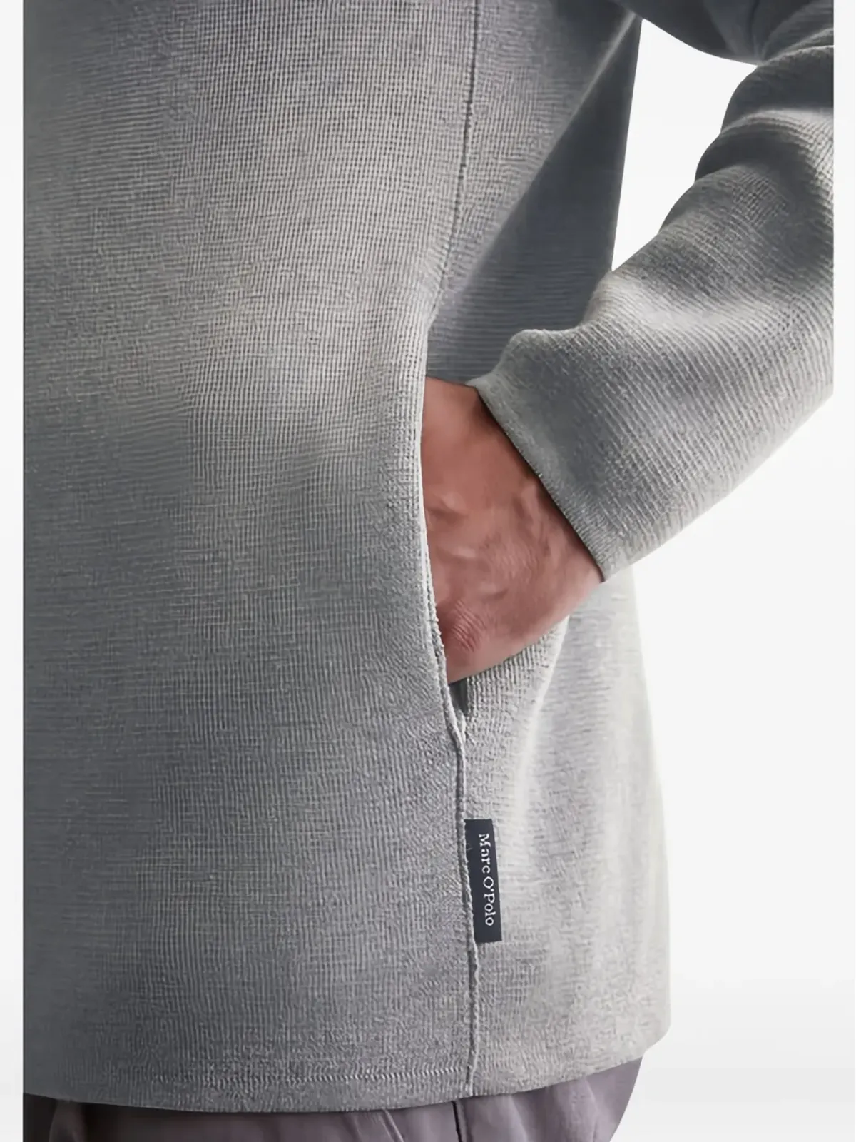 Marc O'Polo ジップアップフーディー - グレー - 画像4