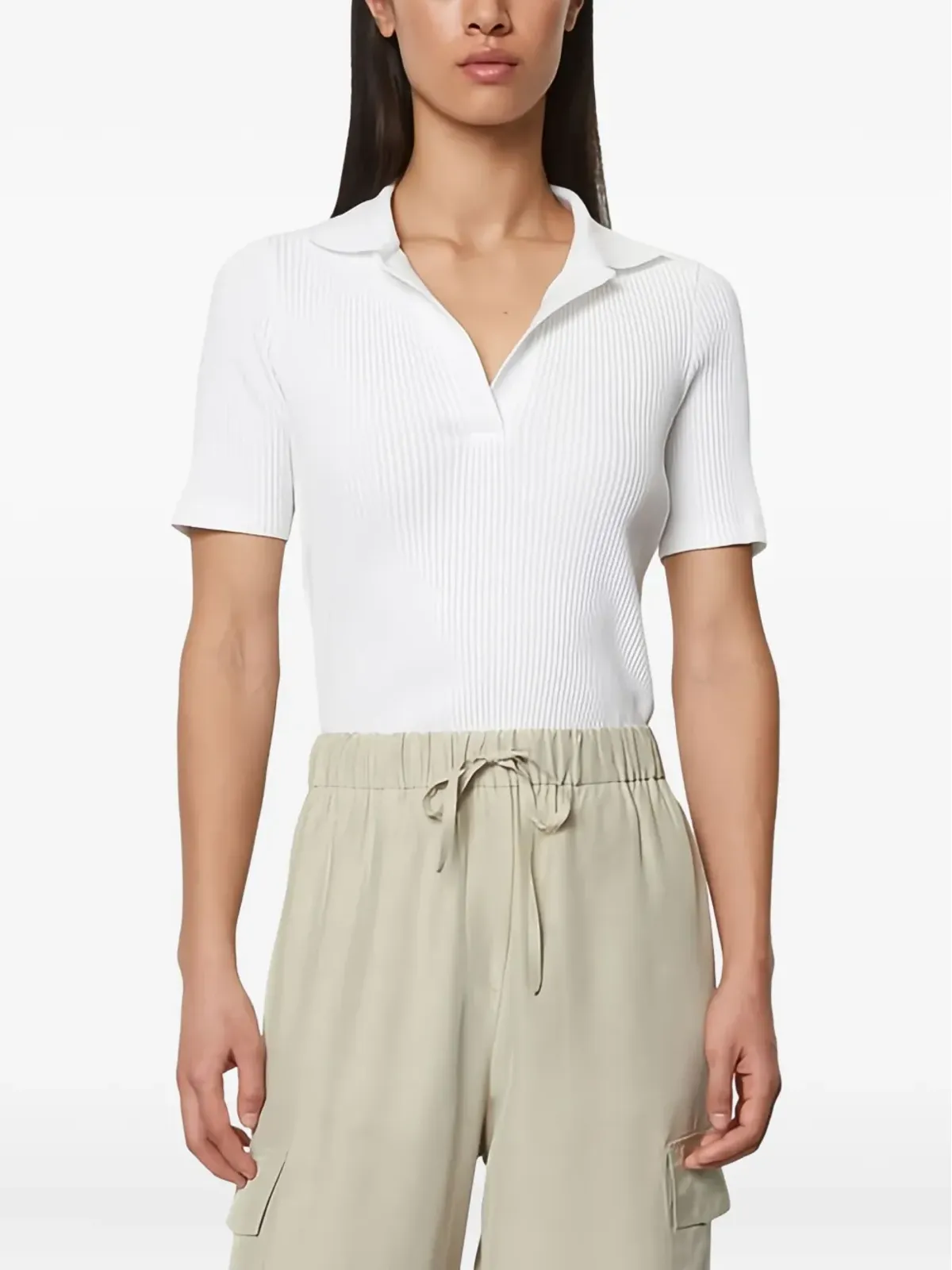 Marc O'Polo リブ編みポロカラーのトップス - 画像2