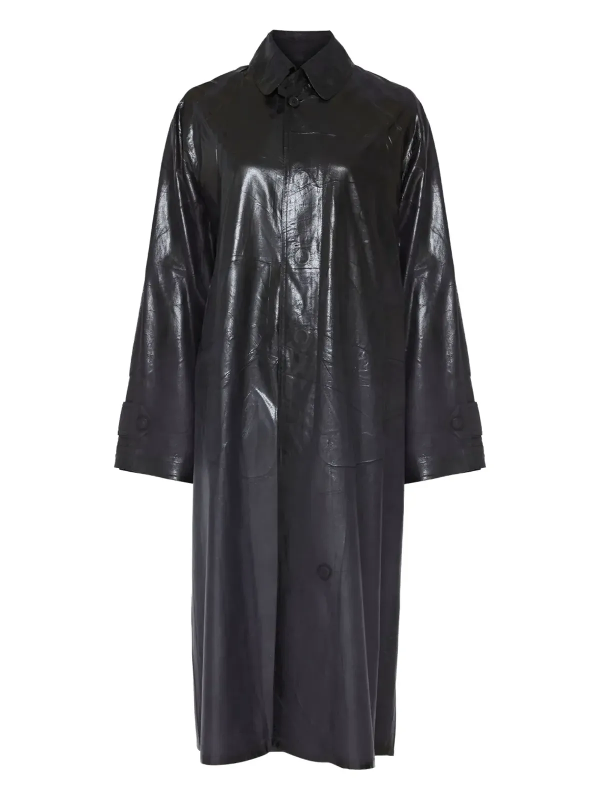 Maison Margiela ひび割れ風レインコート ブラック - 画像1