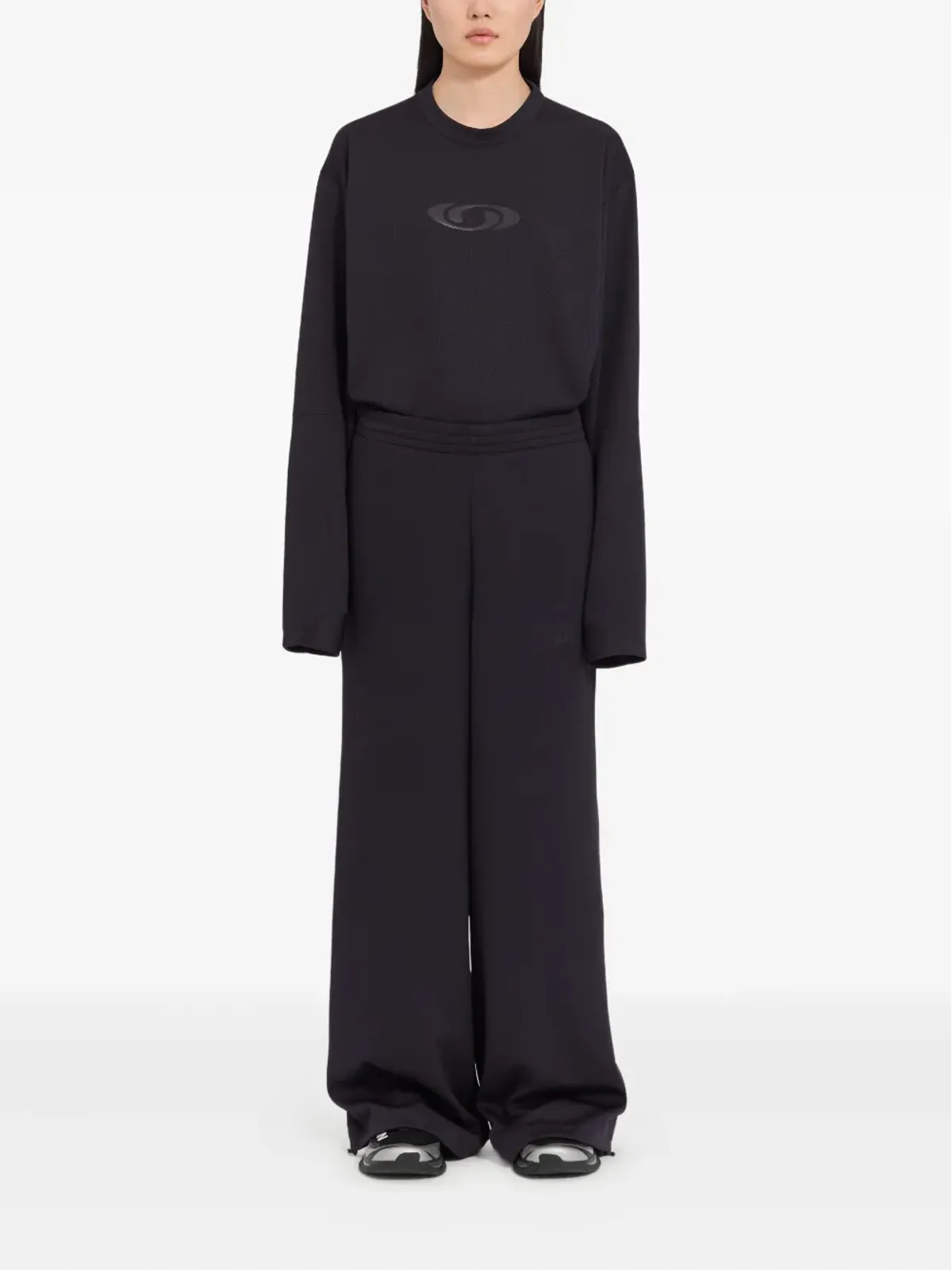 MM6 Maison Margiela X Salomon ロゴ入りドローストリングトラックパンツ - ブラック - 画像2