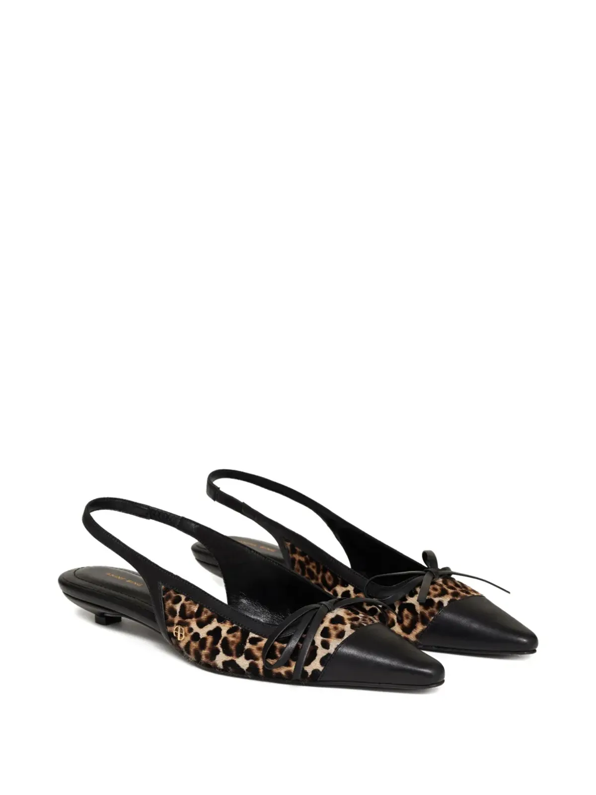 ANINE BING Zoey leopard-print slingback ballet flats - Black - 画像2