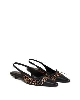 ANINE BING Zoey leopard-print slingback ballet flats - Black - サムネイル2