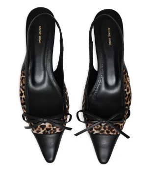 ANINE BING Zoey leopard-print slingback ballet flats - Black - サムネイル3