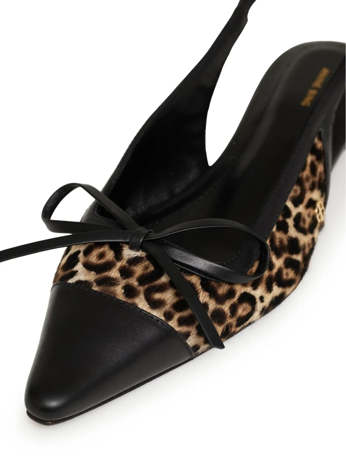 ANINE BING Zoey leopard-print slingback ballet flats - Black - 画像4