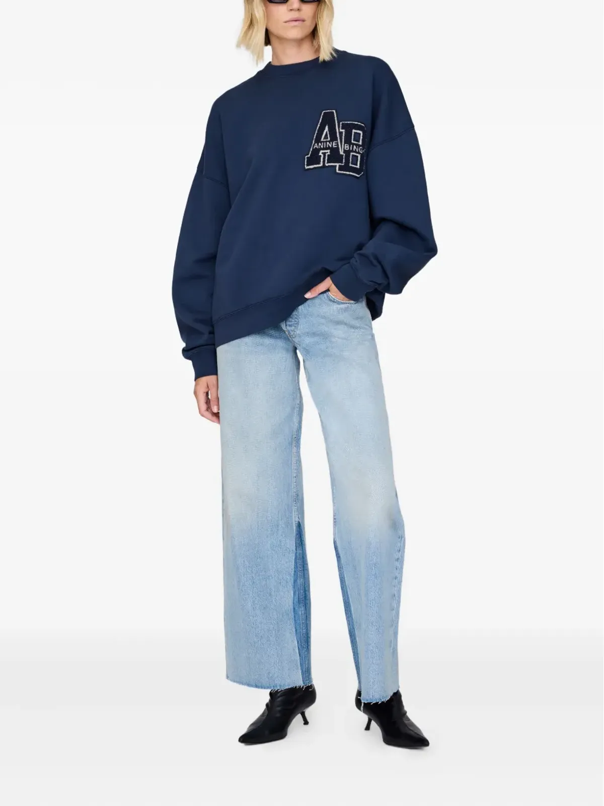 ANINE BING Miles Letterman 刺繍ロゴ入りスウェット - 画像2