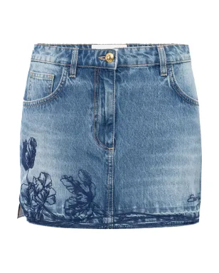Elisabetta Franchi 刺繍花柄デニムミニスカート - サムネイル1