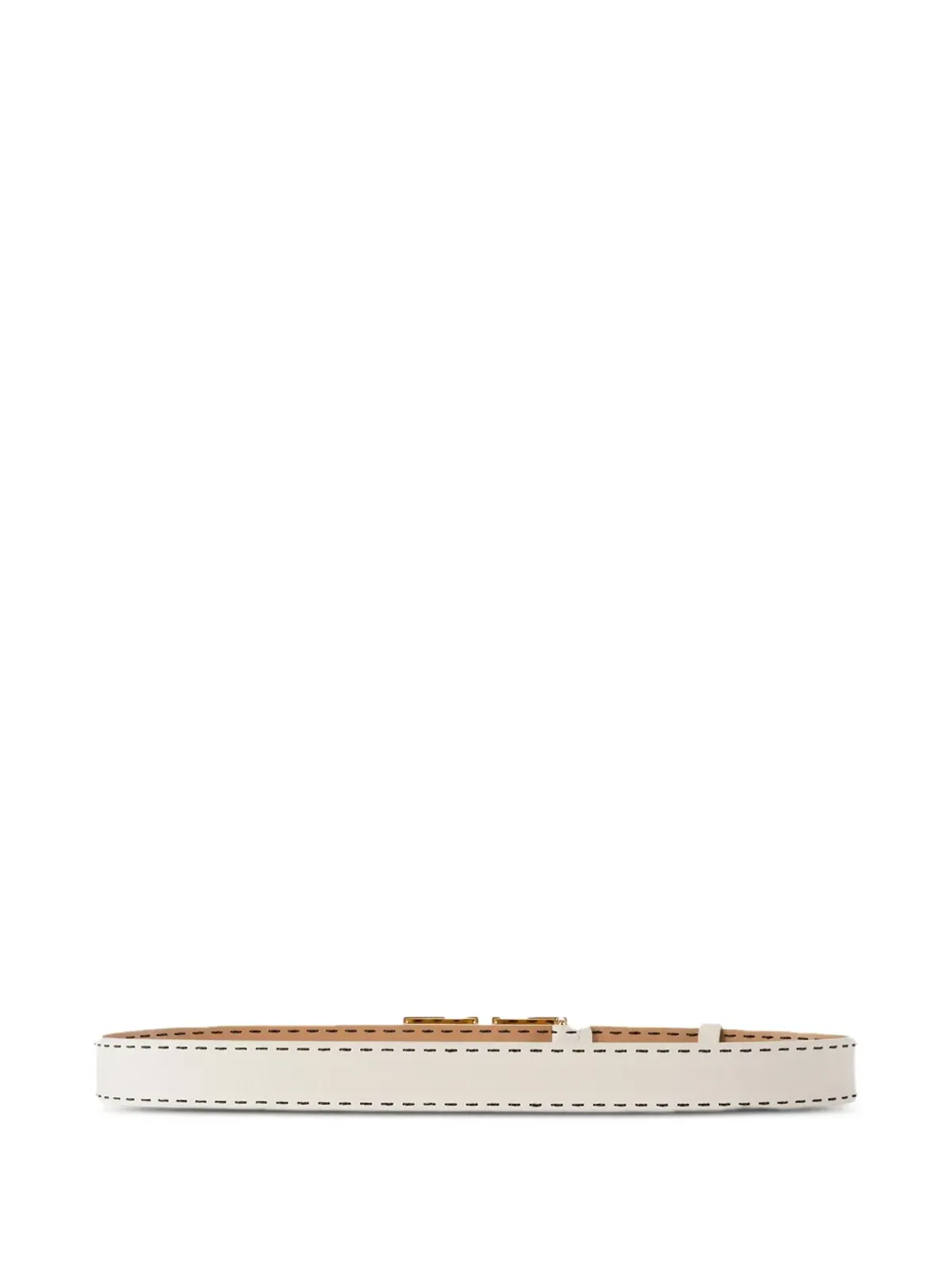 Elisabetta Franchi コントラストステッチ レザー ベルト ホワイト - 画像2