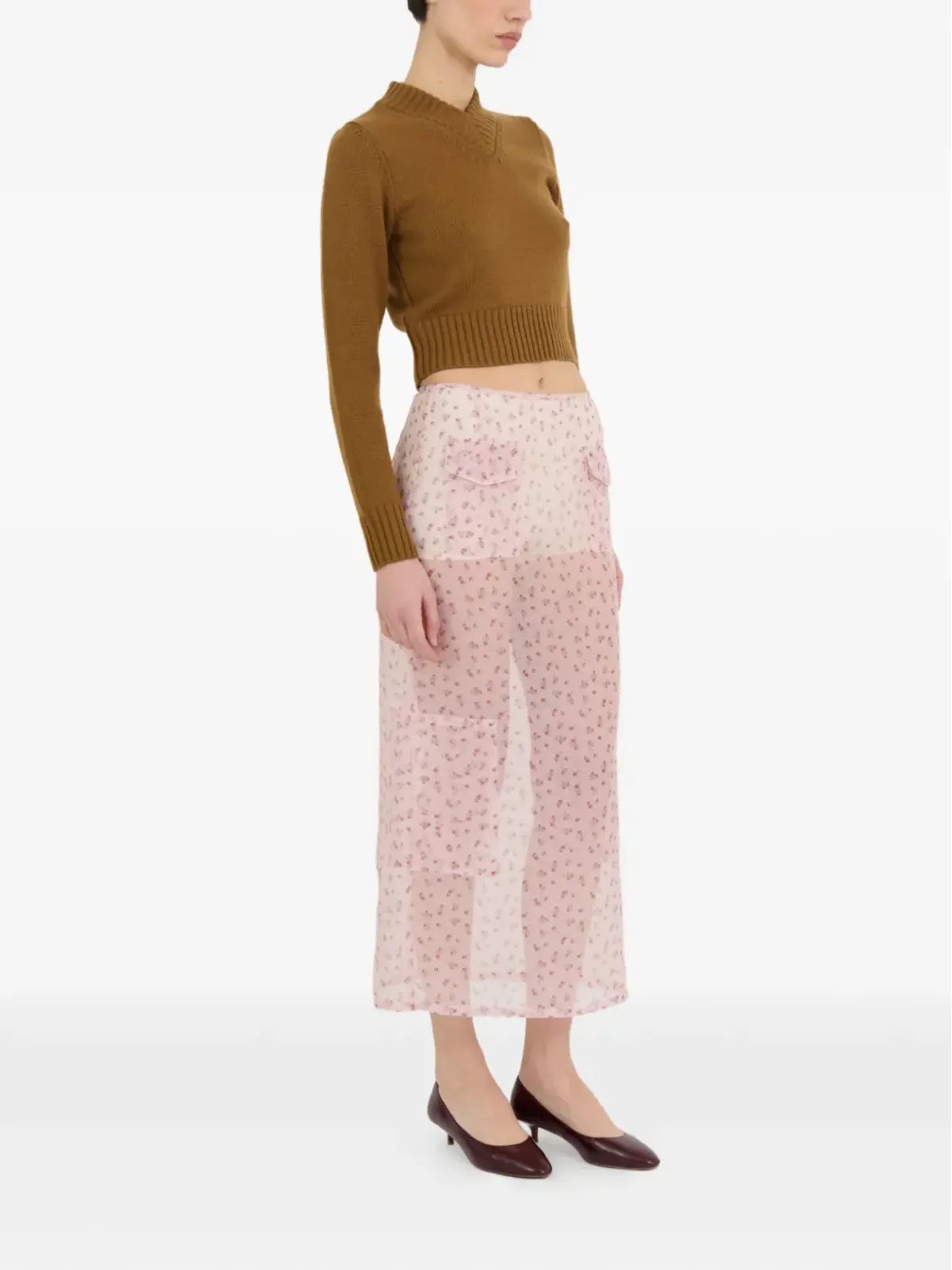 ALFIE Valletta rose-print midi skirt - 画像3