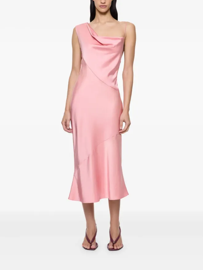 Paris Georgia Paris Georgia Minka cowl-neck slip midi dress - Pinkの商品画像