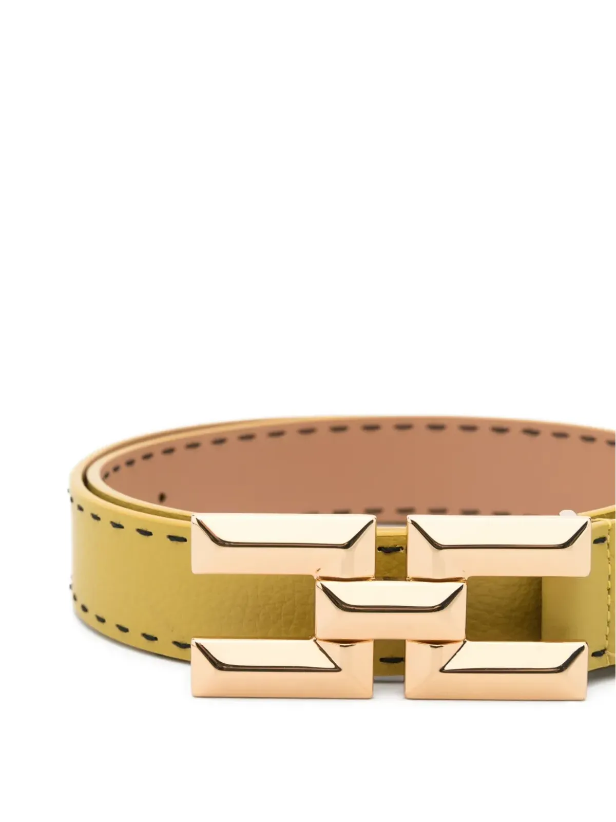 Elisabetta Franchi ロゴバックル レザーベルト - イエロー - 画像2
