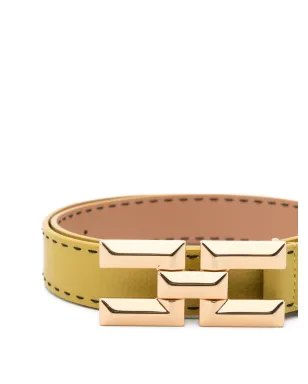 Elisabetta Franchi ロゴバックル レザーベルト - イエロー - サムネイル2